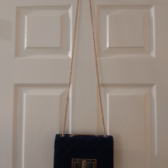 Retro style royal blue handbag - Picture 2 of 9